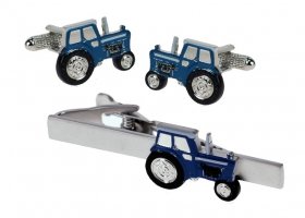 Tie Bar / Cufflink Set - Tractor Blue